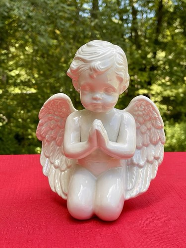 White Shinny 6,5" große Engel Figur kniend