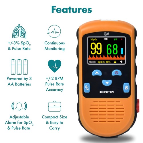 Battery Operated Pulse Oximeter for Infants & Adults - Accurate Vital Monitoring - Picture 5 of 11