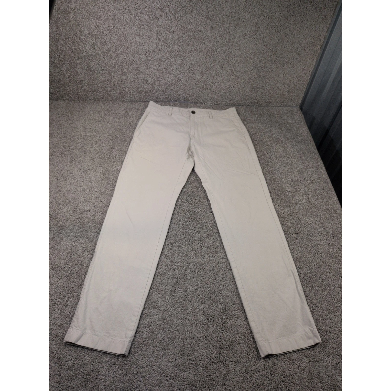 Brooks Brothers Slim Fit Chino Pants Mens 33x30 Tan Khaki 100% Cotton Flat Front