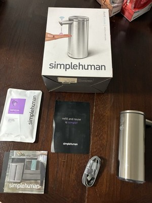 Simplehuman Rechargeable Sensor Pump 9 Oz Liquid Soap Dispenser Drip Proof 