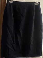 Lauren Ralph Lauren Navy Blue Linen Pencil Knee Length Skirt Size 6