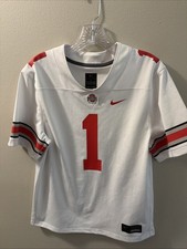 Nike Ohio State Buckeyes #1 Football Jersey Youth Large White Dri-FIT