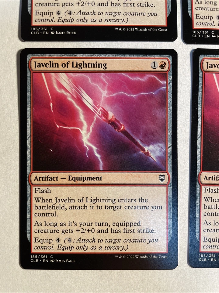 4x Baldur's Gate Javelin Of Lightning NM/M Magic The Gathering Mtg - Bild 2 von 2