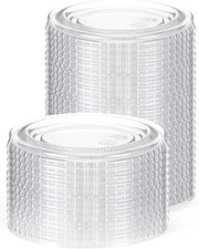 100 Pcs Plastic Cup Lids for 3.25Oz 4.5Oz 5Oz Portion Cups Disposable Clear Port
