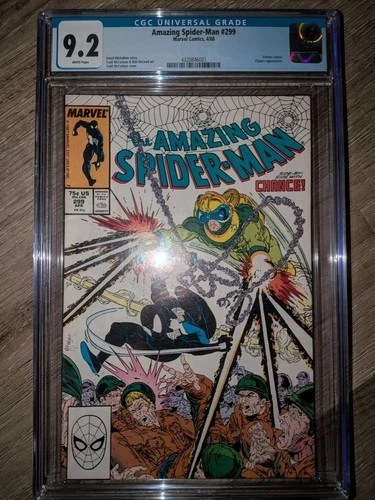 AMAZING SPIDER-MAN #299 CGC 9.2 WHITE PAGES   VENOM CAMEO MCFARLANE COVER