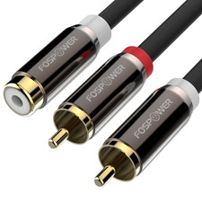 Y Adapter 8 Inch 2 RCA Male to 1 RCA Female Stereo Audio Y Adapter Subwoof