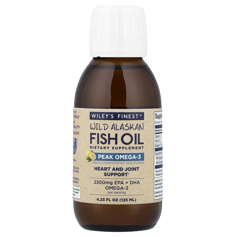 Wild Alaskan Fish Oil, Peak Omega-3, Natural Lemon, 4.23 fl oz (125 ml)