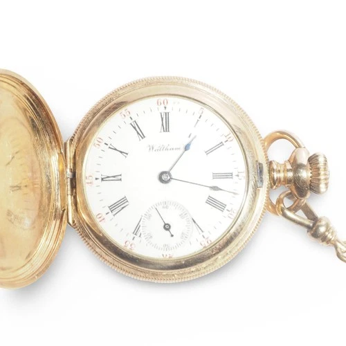 Waltham 1891 (9772004) Seaside Pocket Watch C.W.C. Co Planet Case Gold Filled