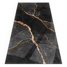 Glass Hearth Protector for Floor Protection Elegant Marble with Veins 100x50 cm