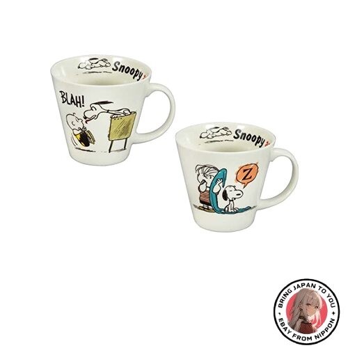Nuevo par de tazas "CACAHUETES" (340 ml cada una) hechas en Japón SN850-13
