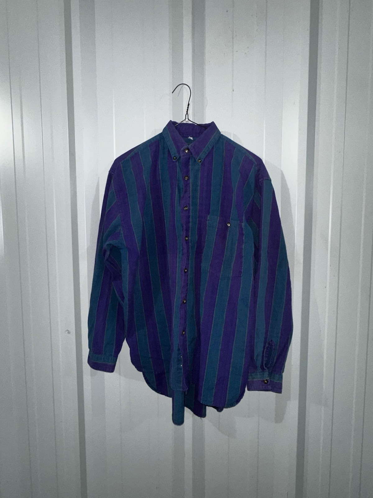 Vintage Purple And Blue Button Up Shirt
