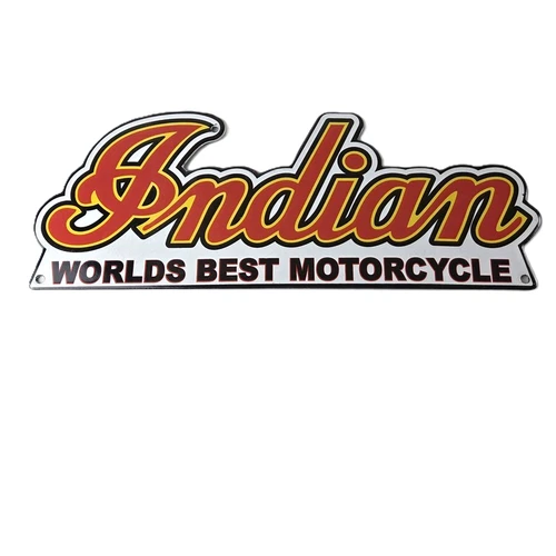 Vintage Indian Motorcycle Sign - 15 Inch Porcelain World's Best Gas Pump Sign