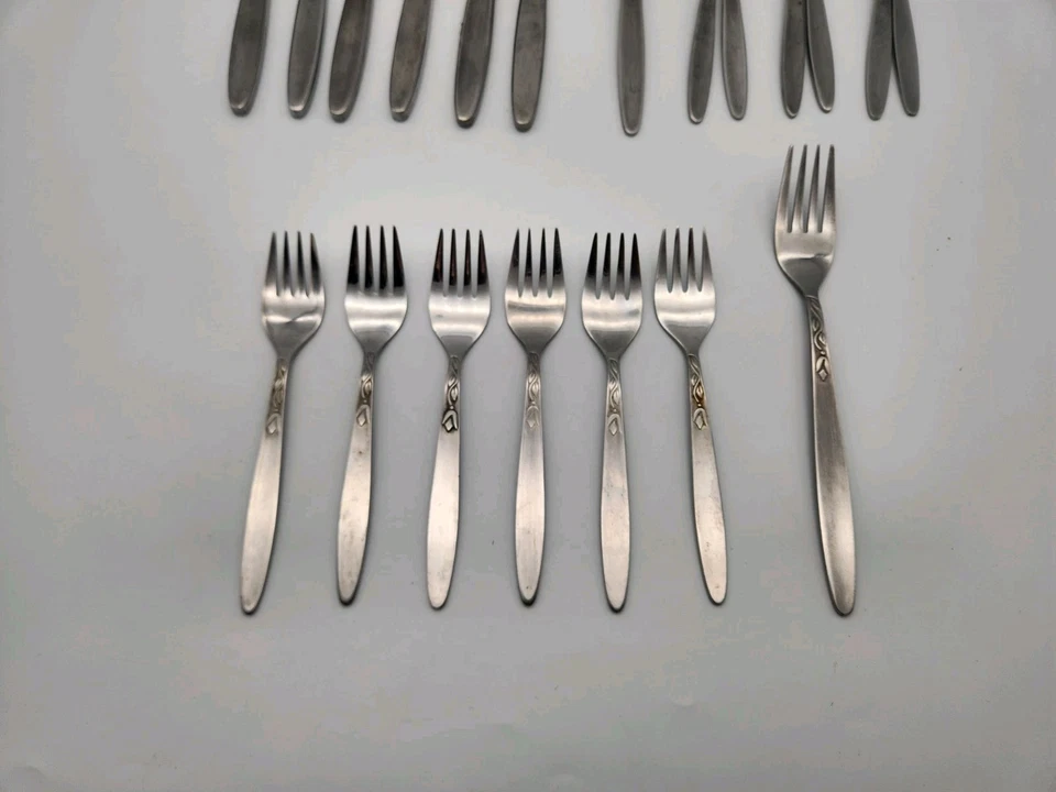 20 PIEZAS AMEFA TULIP TIME Tenedores Cuchara Holanda Acero Inoxidable Cubiertos Danés Moderno MCM Foto 3 de 4