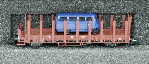 Minitrix 99988 N Rungenwagen, beladen mit THW-Bus, NEU | Condition: Neu