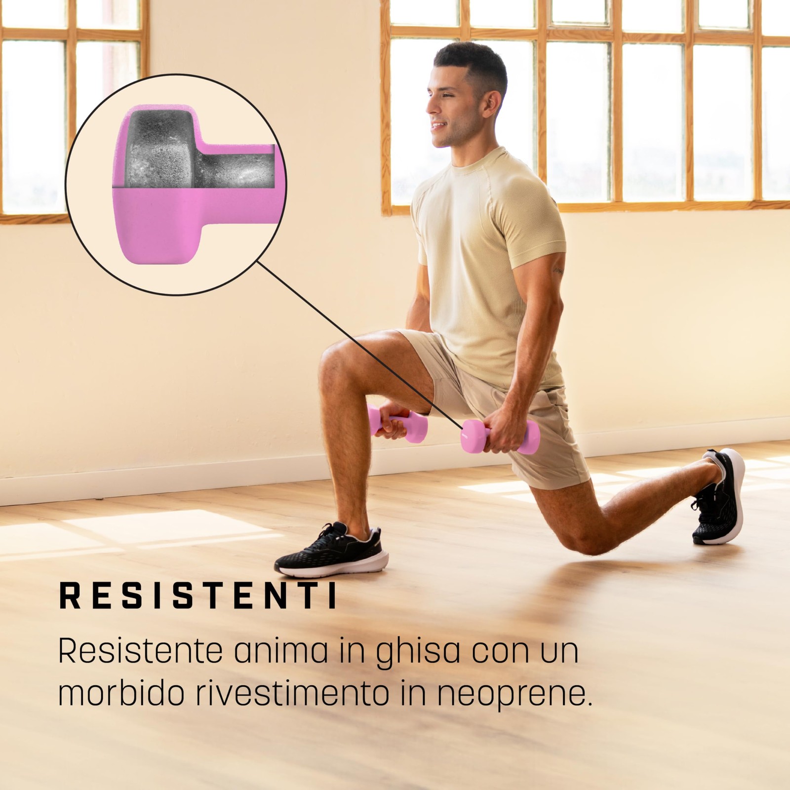Pesi Palestra Kit di 2 Manubri Palestra con Rivestimento in Neoprene Impugnatura foto 4