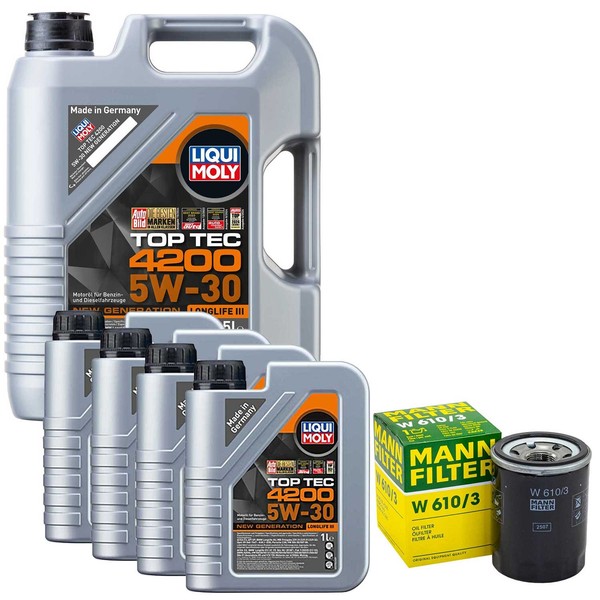 MotoröL Set 4200 5W-30 Liqui Moly 9 Liter + ÖLfilter FüR Mitsubishi L200 2.4-image