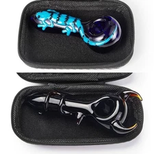 ( Pack of 2 ) 4" Tobacco Smoking Glass Pipe Collectible Handmade Pipes with Box