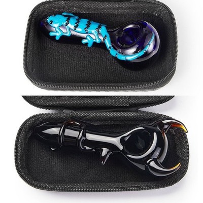 ( Pack of 2 ) 4'' Tobacco Smoking Glass Pipe Collectible Handmade Pipes with Box
