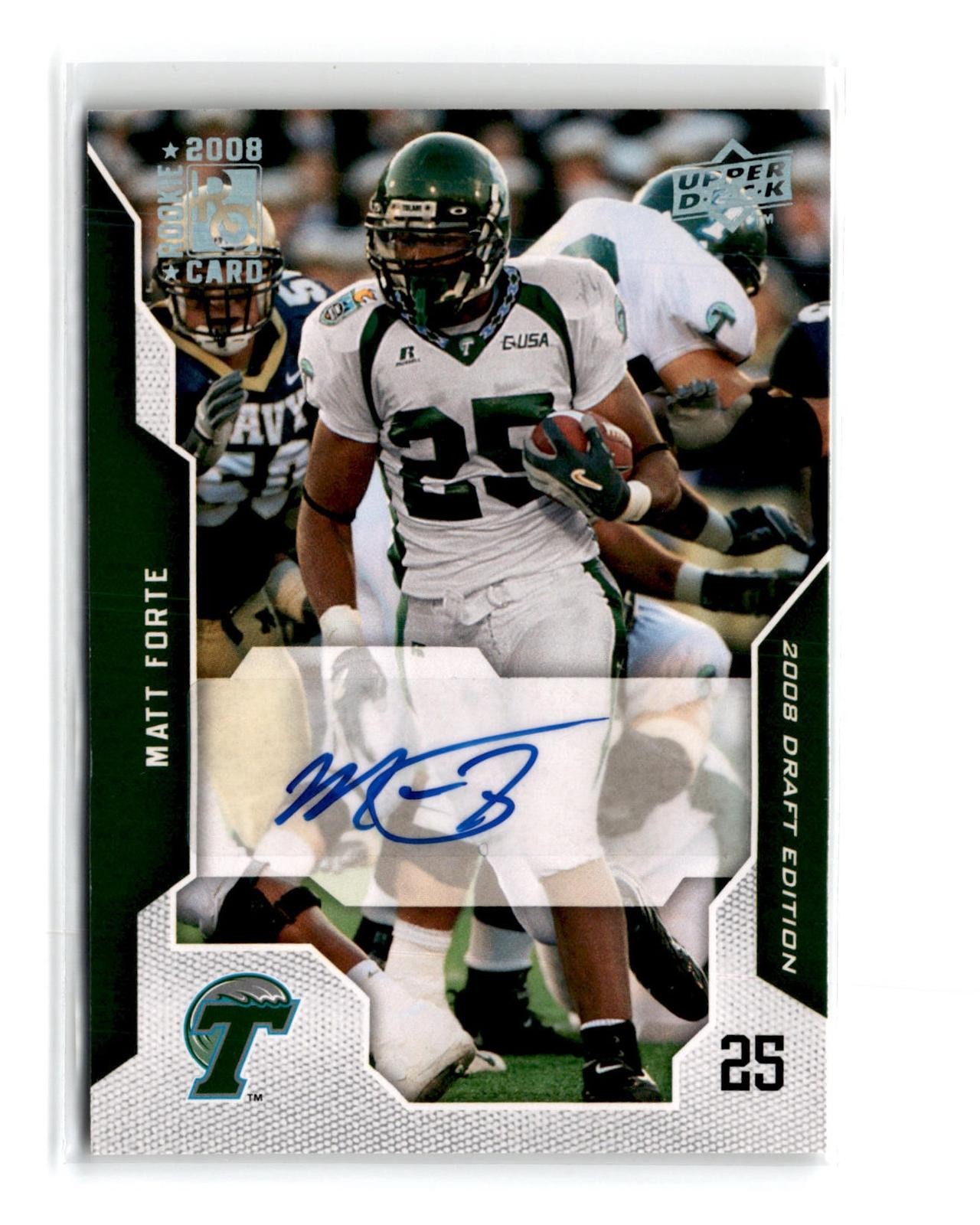 Matt Forte 2008 Upper Deck Draft Edition Autograph #73 Auto Tulane