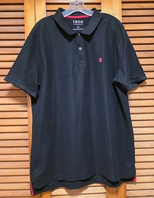 IZOD The Advantage Polo Black Short-Sleeve Pullover Cotton Blend Men's Size XL