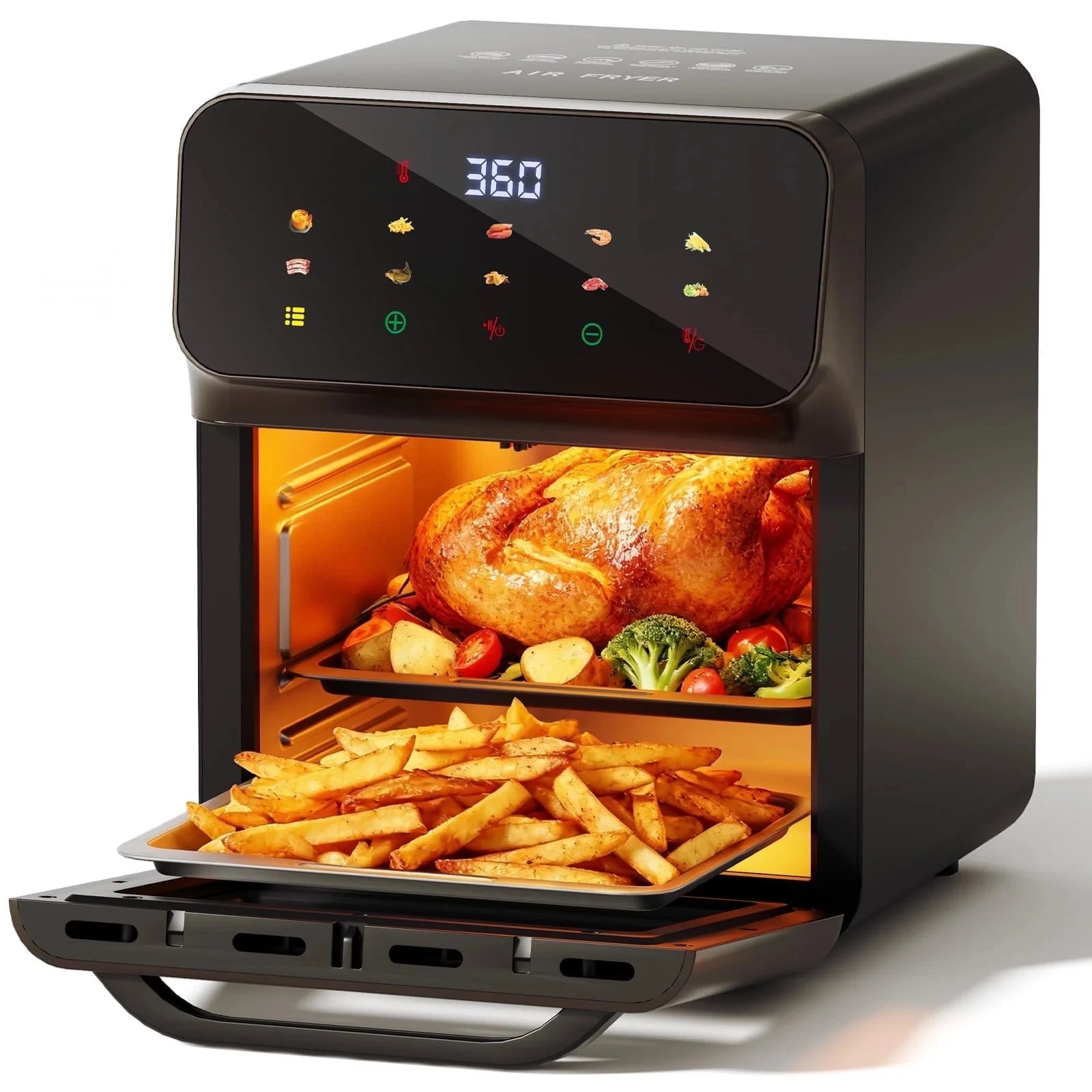 HOMSHADE 10QT Air Fryer Convection Oven, 10 Preset Cooking Modes, LED Digital Co