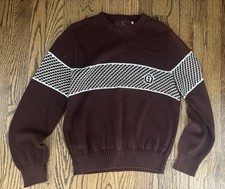 Vintage 1980  s 1970  s Acrylic Burgundy Etienne Aigner Crewmen  s Sweater L