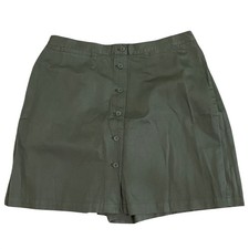Vintage Preppy Skort 16W Olive Green Boho Chic Earthy Elevated Casual Minimalist