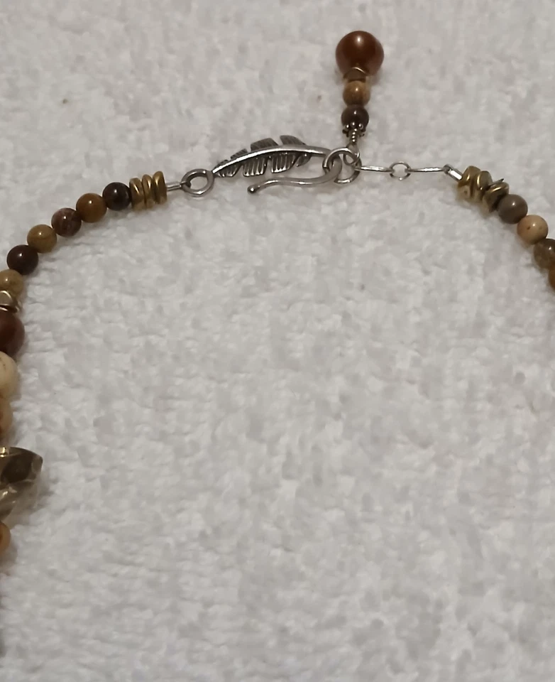 Hermoso collar vintage del suroeste con colgante de piedra de ágata cornalina. Foto 3 de 4