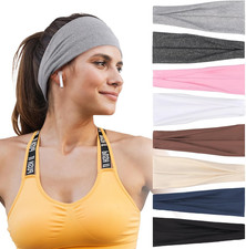 Headbands for Women   8 Pack Wide Elastic Hair Bands, Soft Stretchy Non-Slip Swe