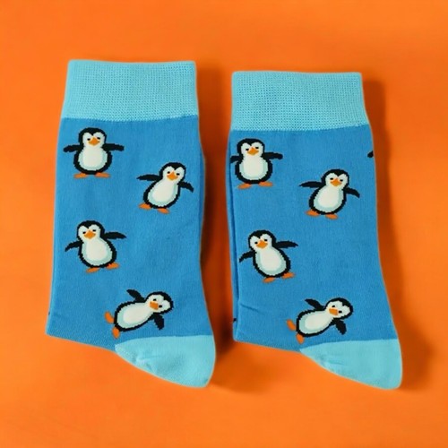 Adult Socks Penguin Funny Crazy Sock Holiday Gift Sea Animals Cool Ocean New - Picture 3 of 3