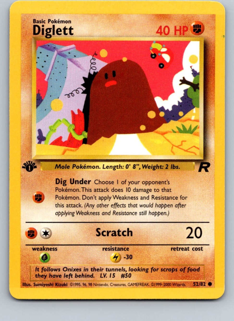 Diglett Common Team Rocket 52/82 NM 1ST ED
