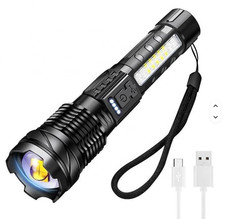 High Power Flashlight 2000 Lumen LED Zoom Focus Power Display Handheld