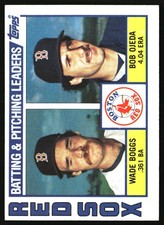 1984 Topps #786 Red Sox Leaders / Checklist (Wade Boggs / Bob Ojeda) TL, CL