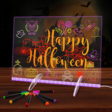 Acrylic Dry Erase Board with Light,Led Note Board with Colors 13.8"X10" 4 Modes