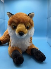 Aurora Red Fox Plush Stuffed Animal Laying Woodland Forest Toy With Tag 12  
