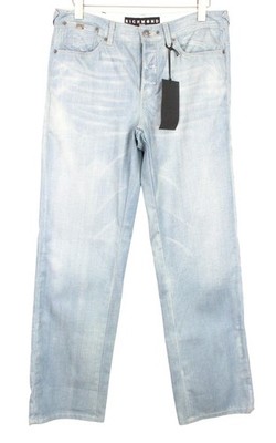 RICHMOND Herren Jeans W32 Baggy blau weit geknöpft Non-Stretch Designer Mid-Rise *