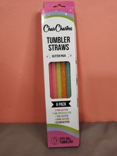CharCharms Tumbler Straws 6 Pack Glitter Multicolor