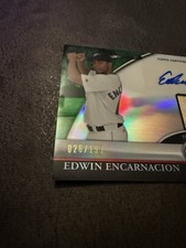 2011 Edwin Encarnacion Bowman Platinum Green Refractor Relic Auto /199