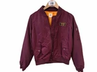 Women's Vans Bomber Jacket Nylon Burgundy Lined Zip Pockets Size S