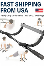 Heavy Duty Doorway Pull Up Bar No Drill Chin Up Trainer 300lbs Multi Grip Fitnes