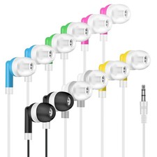 Bulk Kids Earbuds for Classroom 100 Pack Student Wired in Ear  Earbuds for S...