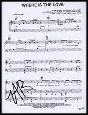 Taboo "Black Eyed Peas" AUTOGRAPH Signed 'Where Is the Love' Sheet Music ACOA