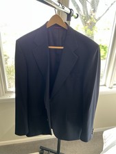 Jos A Bank Mens Navy Wool Blazer 42L Two Button Notch Lapel Sport Coat