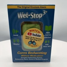 NIB Wet-Stop 3+ Green Bedwetting Enuresis Alarm with Loud Sound Strong Vibration