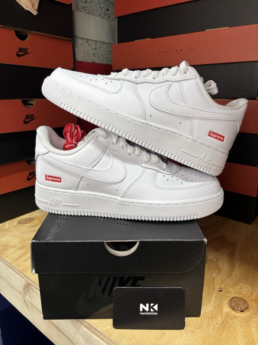 Supreme Nike Air Force 1 White 箱あり Supreme x Nike Air Force 1 Low 'Box Logo - White' CU9225-100 MEN