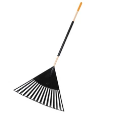 True Temper 30 Inch Clog Free Leaf Rake With Comfort Grip Handle