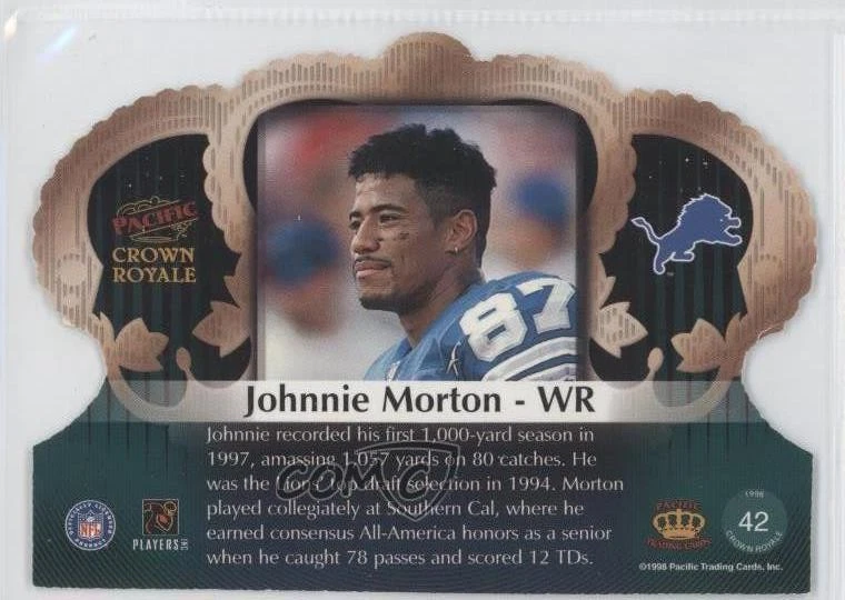 1998 Pacific Crown Royale Johnnie Morton #42 - Image 2 of 2