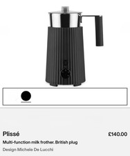 Alessi Pliss� Multi-Function Milk Frother Black Michele De Lucchi Brand New �140