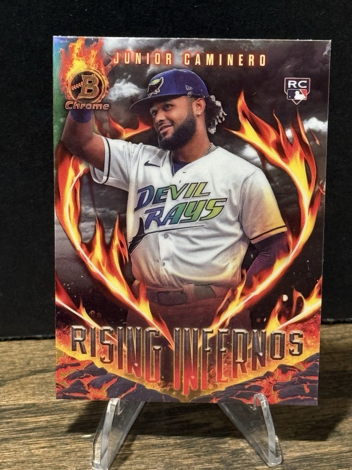 2024 Bowman Chrome #RI-6 JUNIOR CAMINERO Rising Inferno Refractor Rookie RC