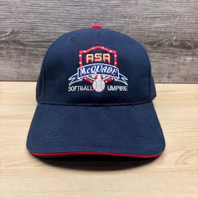 ASA McQuade Softball Umpire Hat Cap Strap Back Blue Bismarck ND Charity Event